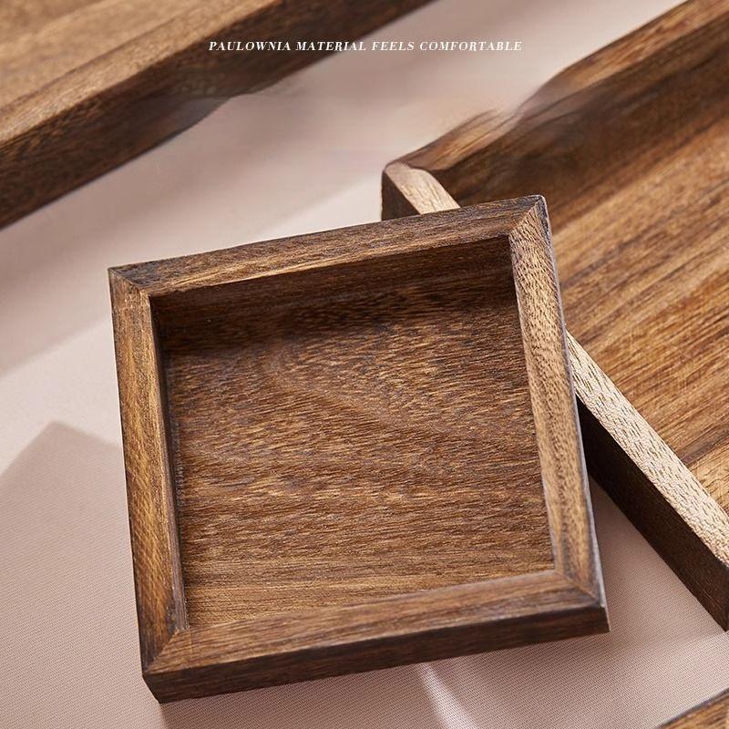 GIANXI Dry Fruit Tray Afternoon Tea Tray Snack Fruit Tray multi-lattice Tea Tray Stove Side Tea Chinese Wooden Tray