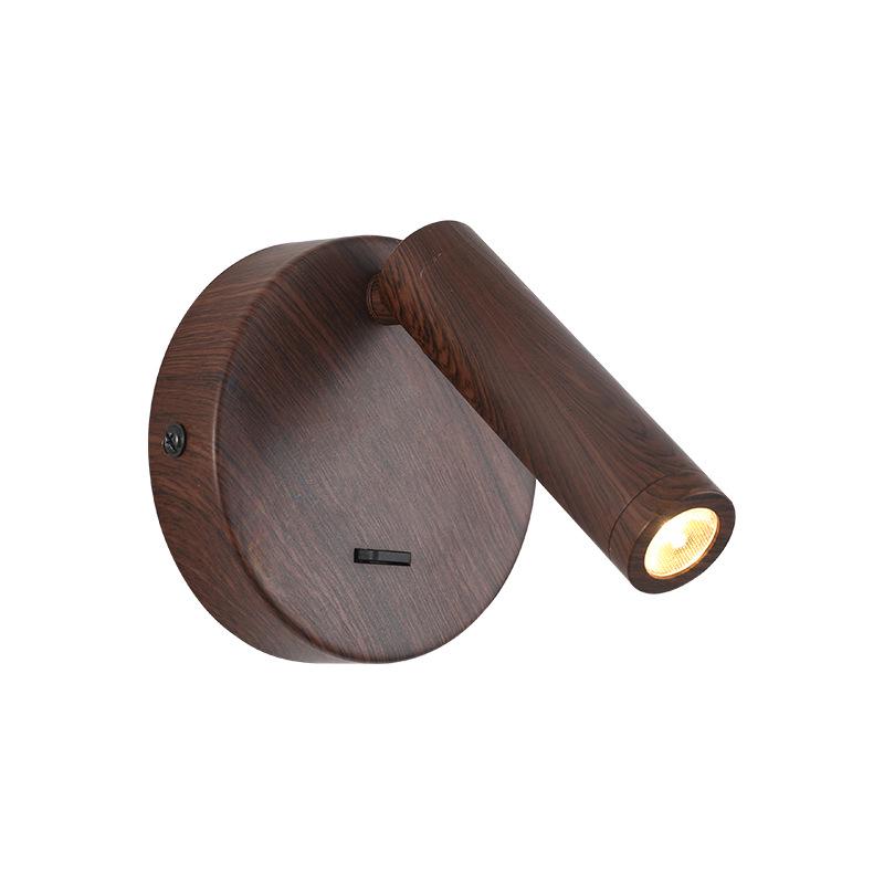 Walnut Wall Lamp with Switch - Bedroom & Hotel Bedside Reading Light