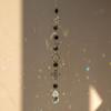 1PC Crystal Wind Chime with Moon Sun Catcher Diamond Prisms Dream Catcher Rainbow Pendant for Home Garden Decor