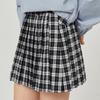 LIKK Pleated Check Skirt (Black)_L4A1-Sk07C