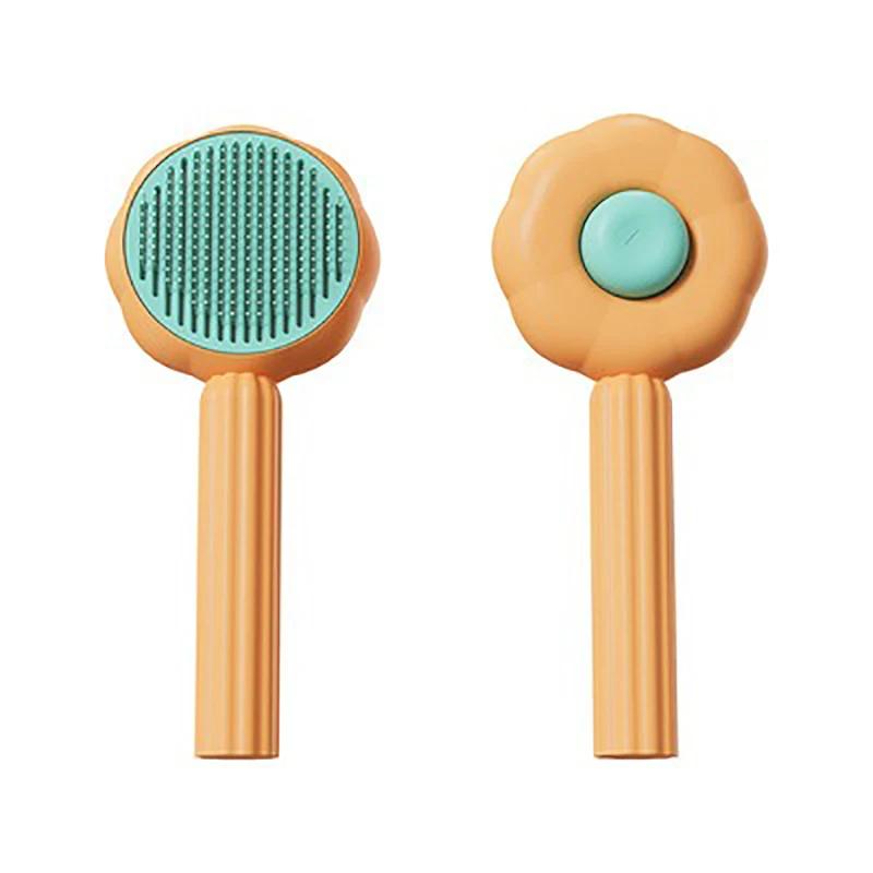 Comfortable Cat Hair Removal Brush One Click Hair Removal Pet Cat Brush Dog Hair Cleaning Brush Cat Hair Beauty Supplies