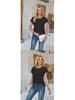Spring & Summer Women's Loose Round Neck Eyelet Lace T-shirt