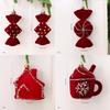 Christmas Tree Ornament Set With Plush Velvet Candy And House Shapes For Festive Decor