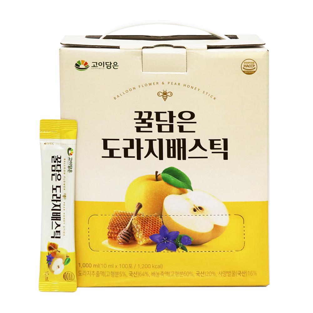 Goidamun Domestic Honey-Infused Pear & Balloon Flower Root Sticks for Seasonal Health 10ml 100 Packets 3 pcs 1L