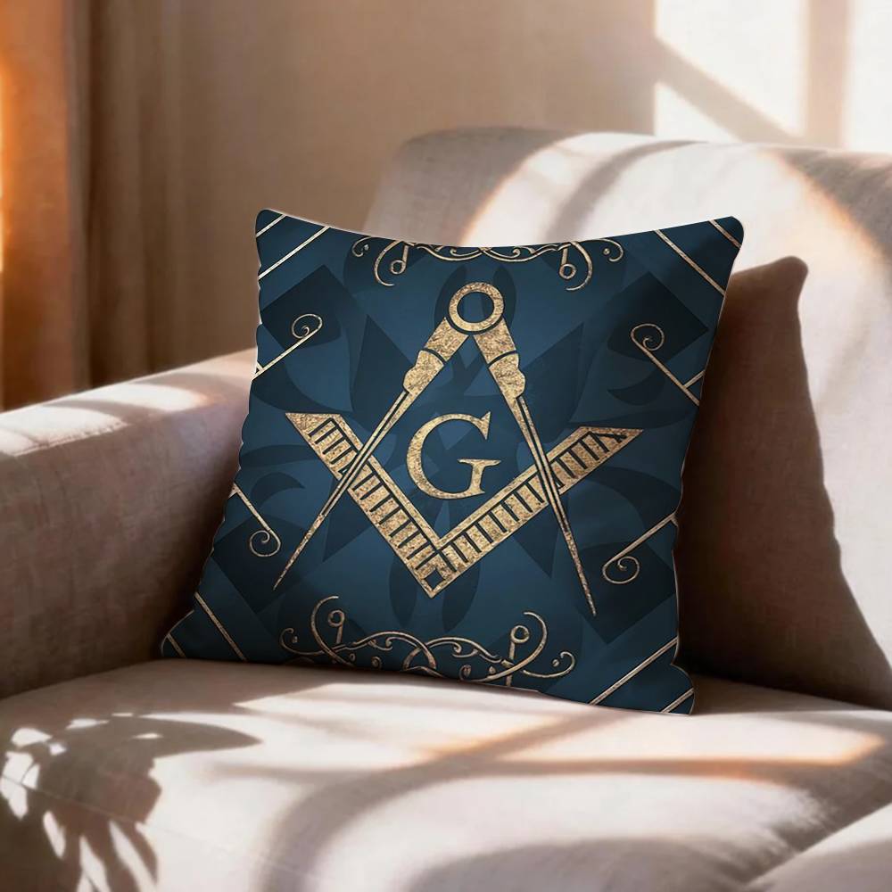 COOL FFreemasonry Symbol Pillow Case Pattern Printed Pillowcase For Living Room Sofa Cushion Cover