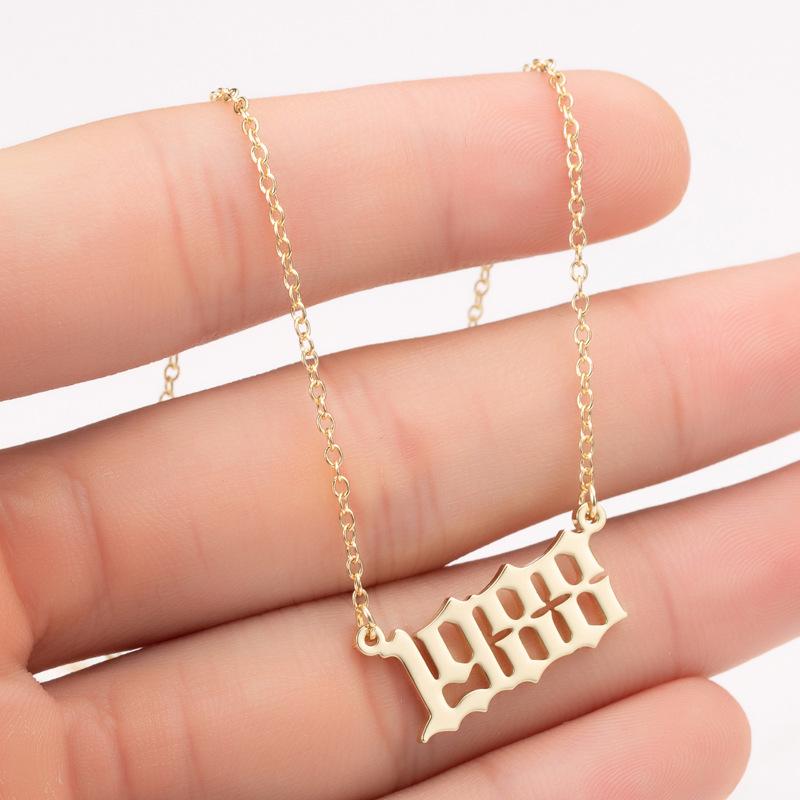 2025 Stainless Steel Year Necklace – Birthday Pendant, Bestie Gift, Versatile Slimming Chain