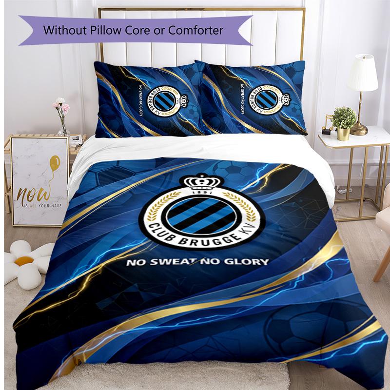 Club Brugge FC Printed 3PCS Bedding Set Breathable Duvet Cover with Pillowcases Decorative Bed Linen for Bedroom Home