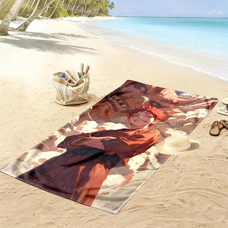 1pc naruto Beach Towel, Soft Beach Towel Suitable for Beach Swimming, Outdoor Camping and Traveling