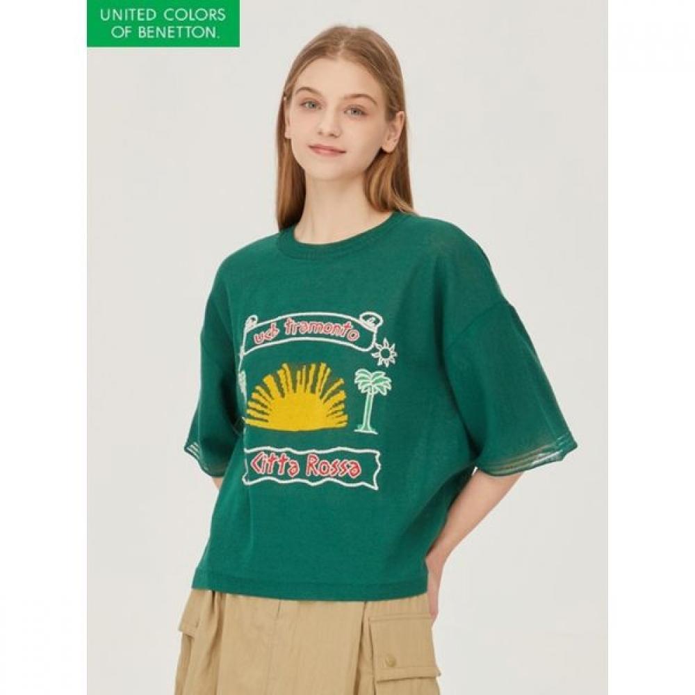 

Benetton Palm Sleeve Knit Bakpb2531 BL/OS