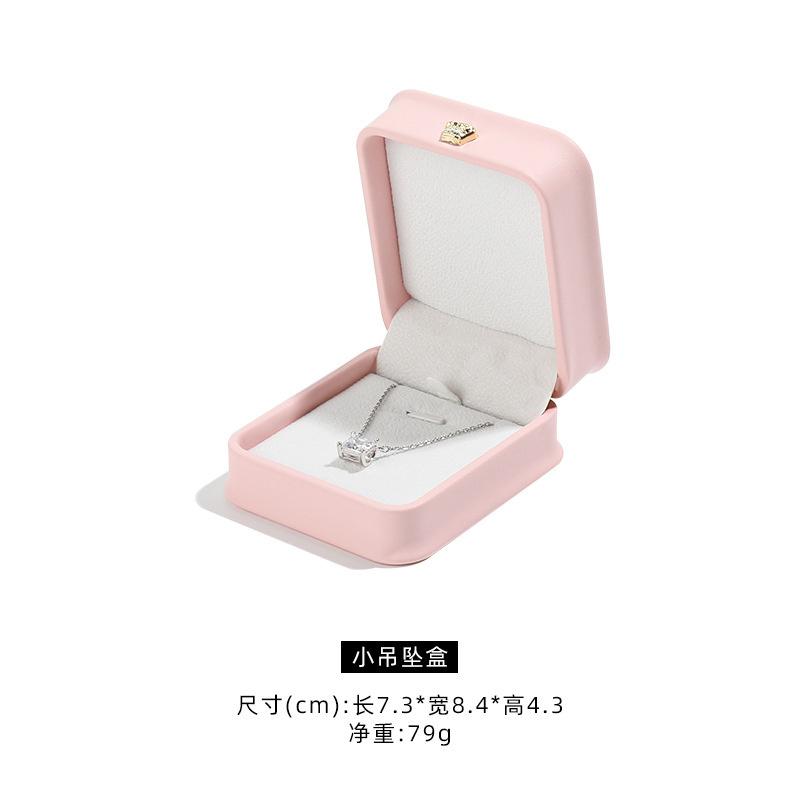 PU leather crown jewelry box, ring pendant, bracelet box, pearl treasure box, jewelry packaging box