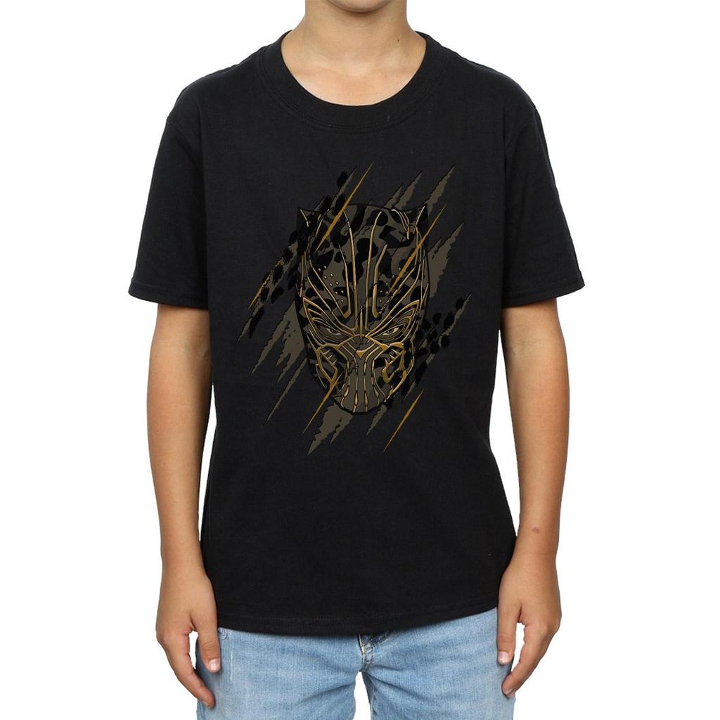 Marvel Boys Black Panther Gold Head T-Shirt