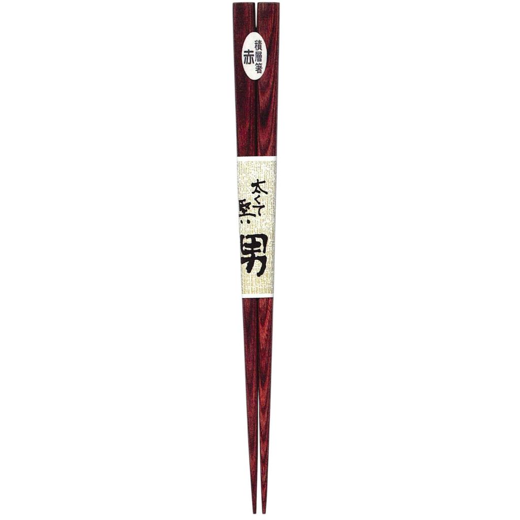 Tanaka Chopstick Laminated Shop, Men's Chopsticks, Chopsticks, No. 602196, Vermilion, 23.5cm