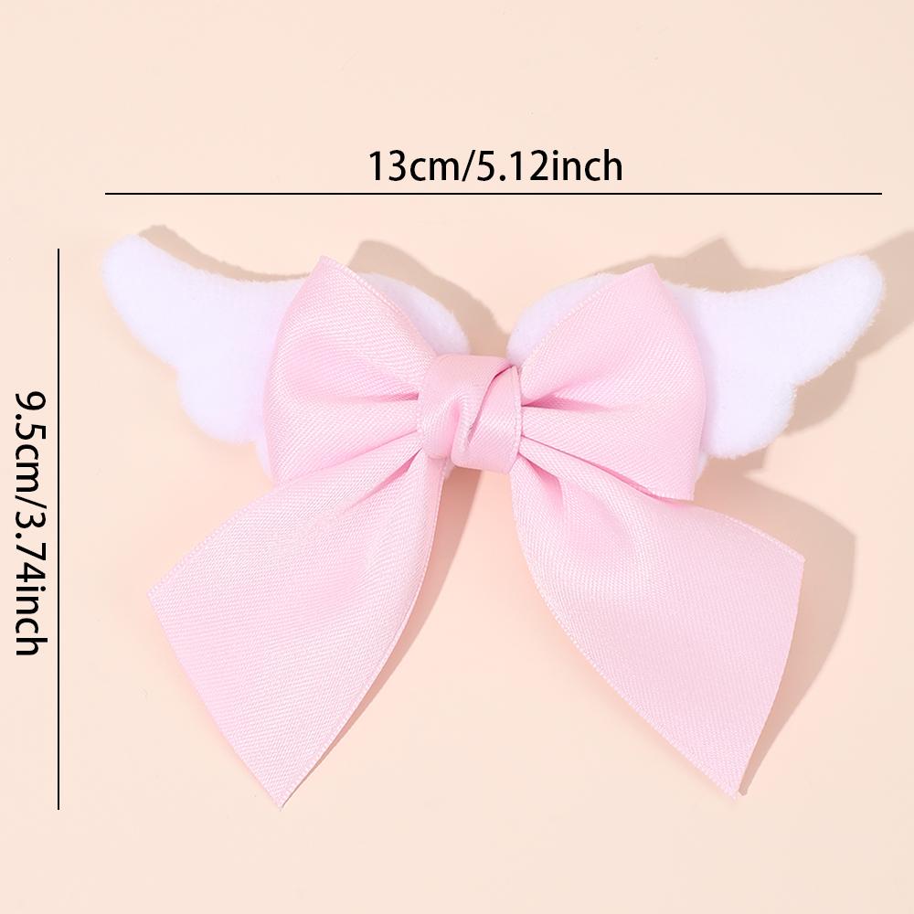 2Pcs New Angel Wings Bow Hair Clips Sweet Cute Fluffy Wings Bownot Hairpins For Magical Girls Ornament Headwear Hair Accessories