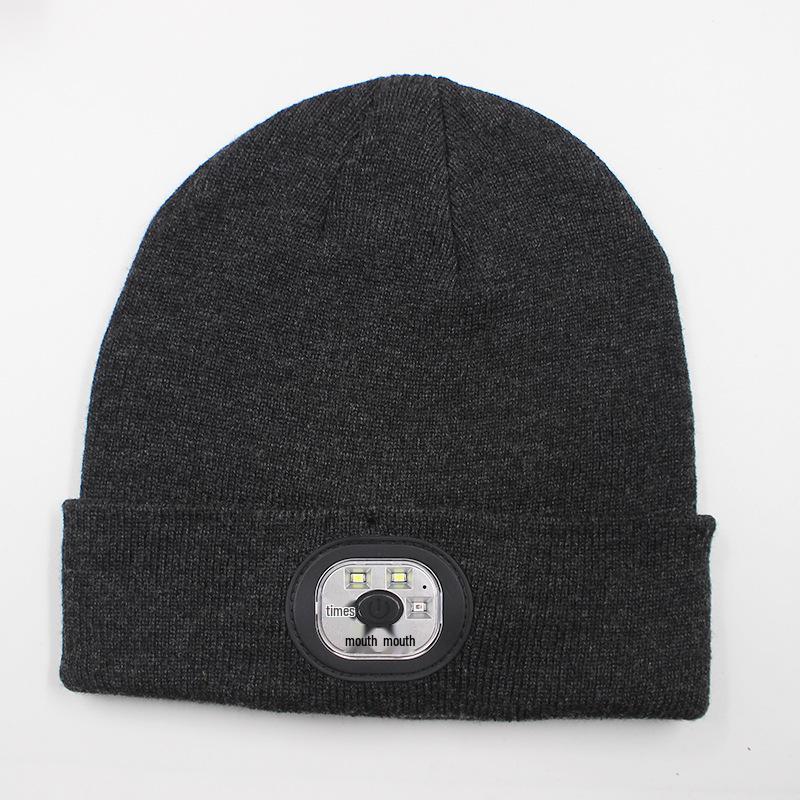Rechargeable LED Light Beanie - Glow-in-the-Dark Winter Hat for Night Running Outdoors