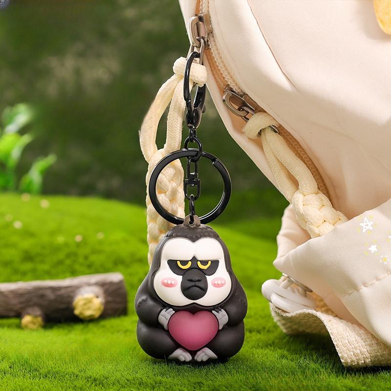 Chaveiro de Macaco Fofo de Desenho Animado Lâmpada de Coração de Animal Criativa Chaveiro Para Mulheres Meninas Acessórios de Decoração de Mochila Kawaii Presentes
