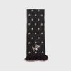 Korean Designer Wool Blended Cartoon Deer Jacquard Knitted Scarf for Women Winter Girly Lace Scarf
