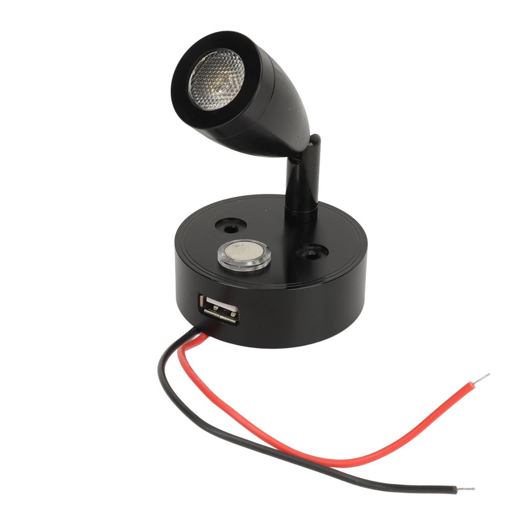 DC 10‑30V RV Reading Lamp Touch Control Adjustable Brightness Interior Bedside Book Lamps LED Spotlight for Boats Truck