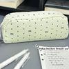 Pencil Pouch School Supplies Functional Polka Dot Bow Pencil Case Zipper Pencil Bag Cute For Desk School School Supplies