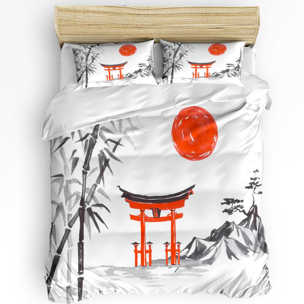 Bamboo Retro Shabby Plant Duvet Cover Bed Bedding Set Double Home Textile Quilt Cover Pillowcases Bedroom Bedding Set No Sheet