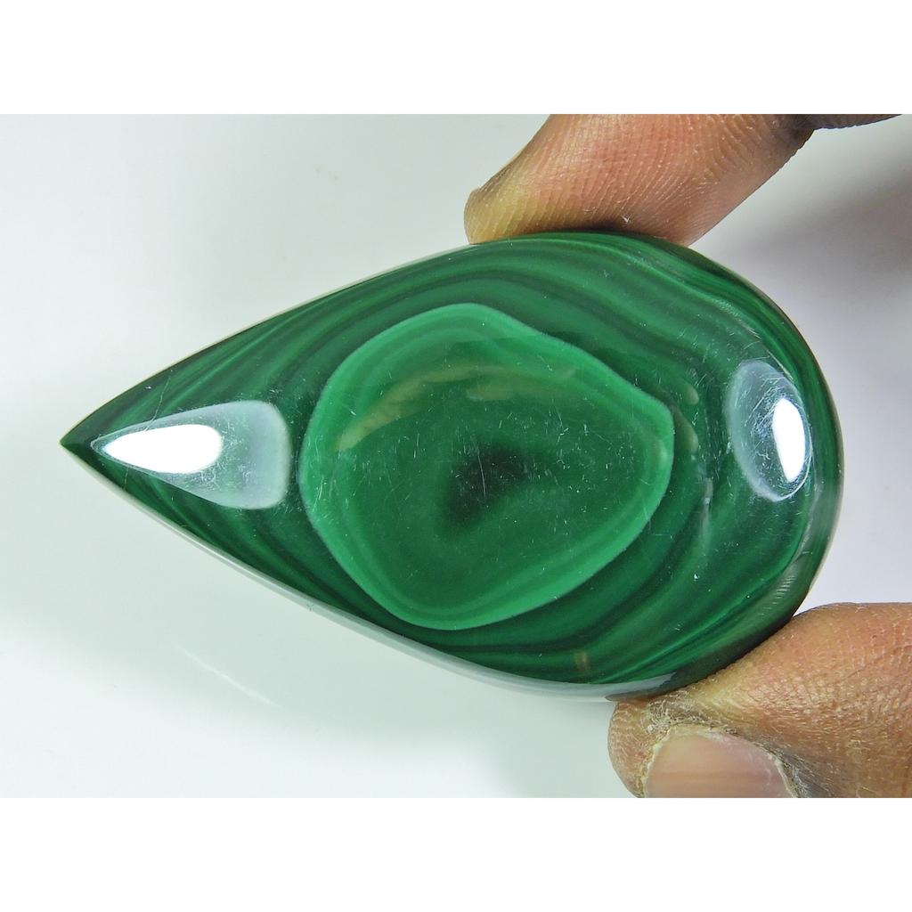 AA+Natural Green Malachite Designer Pear Cabochon Gemstone 144Cts. 33X54X7MM ET-65