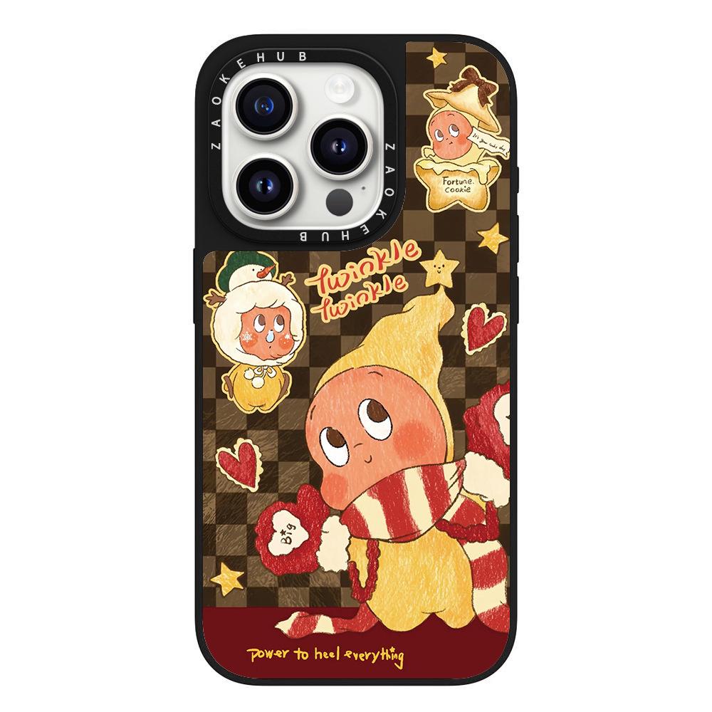 Cute Luminous Star iPhone 16 Pro Max Cartoon Case with Mirror Surface