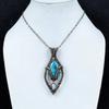Turquoise & Moonstone Pendant, Gemstone  999 Copper Wire Wrapped Jewelry Pendant, Handmade Jewelry Birthstone Pendant, Gift For Him