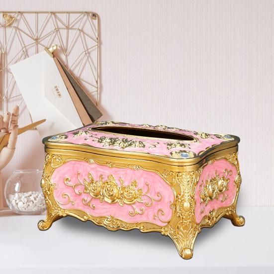 European Tissue Box Large Capacity Easy Access Tissue Box Cover Acrylic Paper Napkin Holder Luxurious Home Decoration