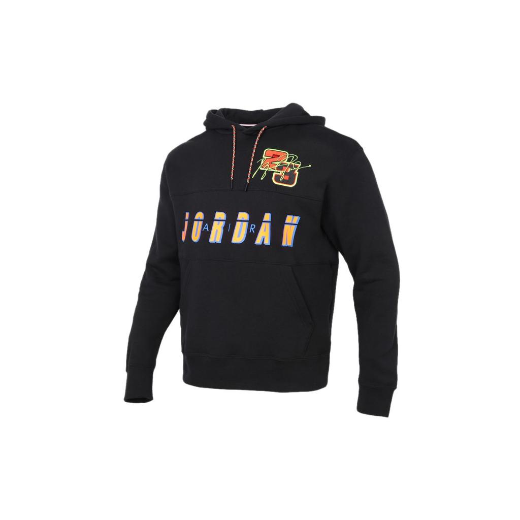 Air Jordan Logo Print Basketball Hoodie Men Tops Black CV2744-010