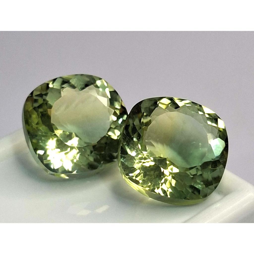 Bi-Color Tourmaline Natural 14-16 Ct Cushion Cut Pair Fabulous Loose Gemstone