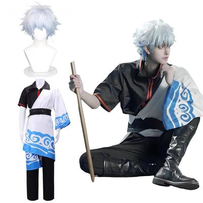 Sakata Gintoki Cosplay Λευκό Gintama Cosplay Κοστούμι για Σχολική Σκηνή, Περούκα Gintoki Μέγεθος [Εξαιρετικής Ποιότητας] Περούκα, Δαίμονας, Ενήλικες, Φεστιβάλ, Εκδηλώσεις,