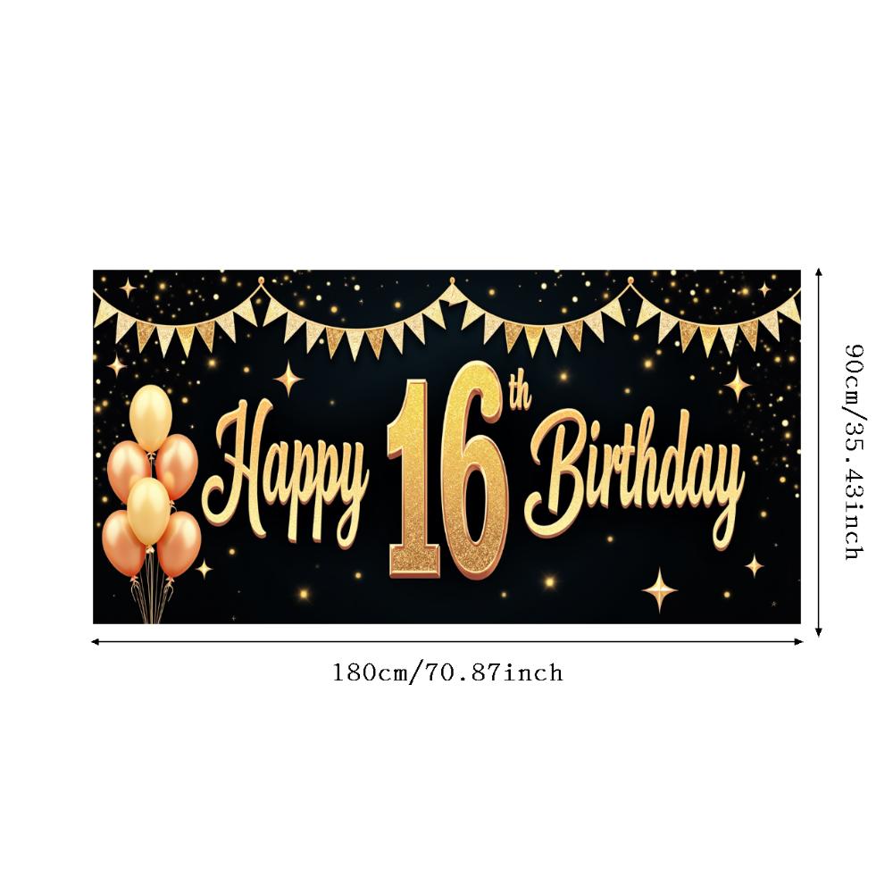 Balloon Decoration 16th Celebration Event Banner Birthday Backdrop for Sweet 16 Celebration Holiday Celebration Event Decoration
