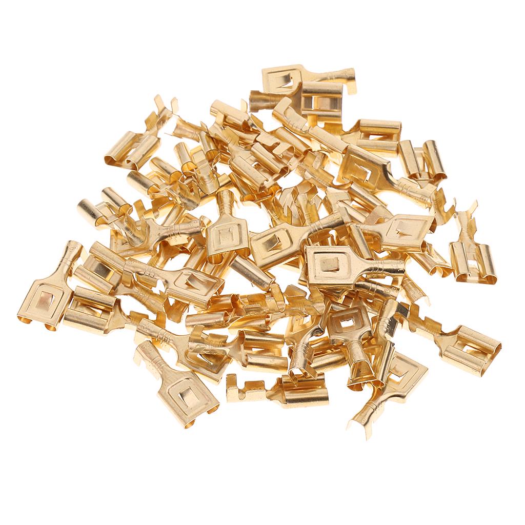 50 X Amarillo 3,7 mm de crimpeado aislados Horquilla Terminal