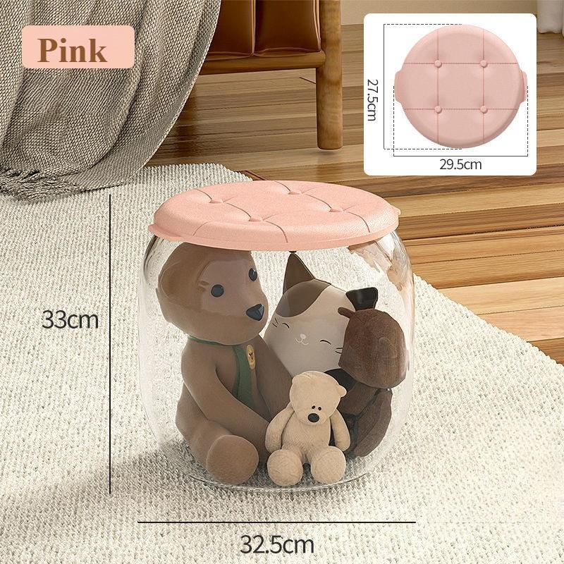 Multipurpose Doll Storage Stool - Plush Toy Organizer with Seat, Kids' Storage Bench for Bedroom,Stuffed Animals & Toys