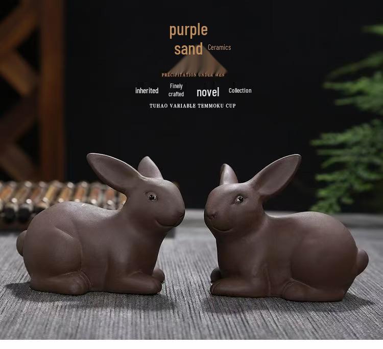 High-Quality Zisha Rabbit Tea Pet: Cute, Creative, and Wealth-Attracting Ornament