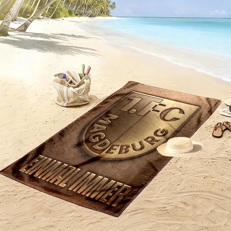 1. FC Magdeburg Print Beach Towel, Large Soft Quick Dry Towel for Beach Camping Swimming