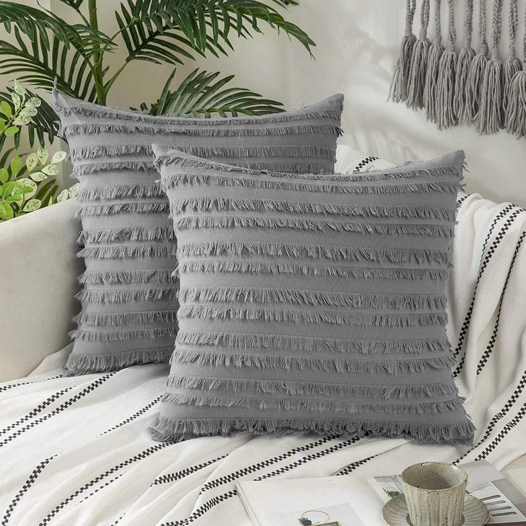 Tassel Pillow Case Home Office Sofa Bay Window Pillow Bohemian Striped Cushion Car Lumbar Pillow