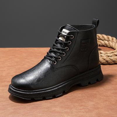 Herrenschuhe neue Martin-Stiefel einlagig Baumwolle optional verschleißfest Outdoor-Stiefel Winter High-Top Schnürung Samt warm