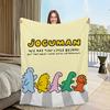 Funny cute Art Cartoon Dinosaur Home Flannel Warm Comfort Soft Plush Blanket For Sofa Living Room J-joguman Bedroom Travel Gift