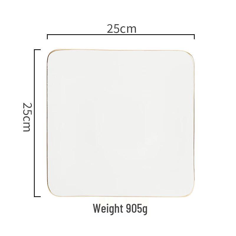 Ceramic Gold-Rimmed Dessert Plate