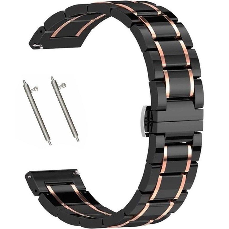Universal bracelet with telescope 22mm, Black/Rose Gold