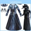 Ohromující kostým morového lékaře na Halloween pro dívky Elegantní cosplay šaty s maskou a rukavicemi