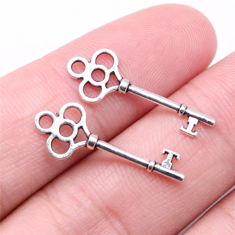 40pcs Cute Small Key Charms For Jewelry Making DIY Crafts Making Findings Handmade Tibetan Jewelry