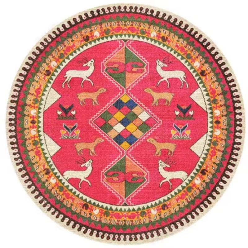 Persian Style Living Room Carpet Bedroom Decoration Dressing Table Cloakroom Non-slip Floor Carpets Circular Area Rugs