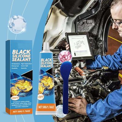 Motor Siyah Sızdırmazlık Maddesi 50g Conta Yapıcı Su Geçirmez Siyah Sızdırmazlık Maddesi Metal Cam Seramik Yüksek Sıcaklığa Dayanıklı Sızdırmazlık Maddesi Vana İçin