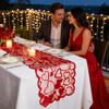 Heart Table Runner Red Lace Love Heart Valentine's Day Dining Decorations Anniversaries Dining Table Runner for Holiday Parties