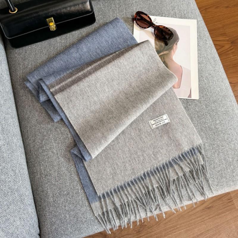 100% Wool Knitted Scarf Unisex Winter Warm Accessory Classic Plaid Long Neck Wrap Men Women