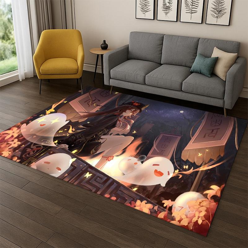 New Genshin Impact Cartoon Game Carpet Rug for Bedroom Living Room Sofa Playroom Doormat Home Decor,Kid Area Rug Non-slip gift 40x60cm