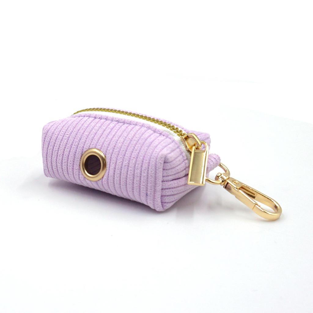 Mihaboss Violet Corduroy Pet Harness Set: Collar, Leash, Bow, and Dog Walking Bag