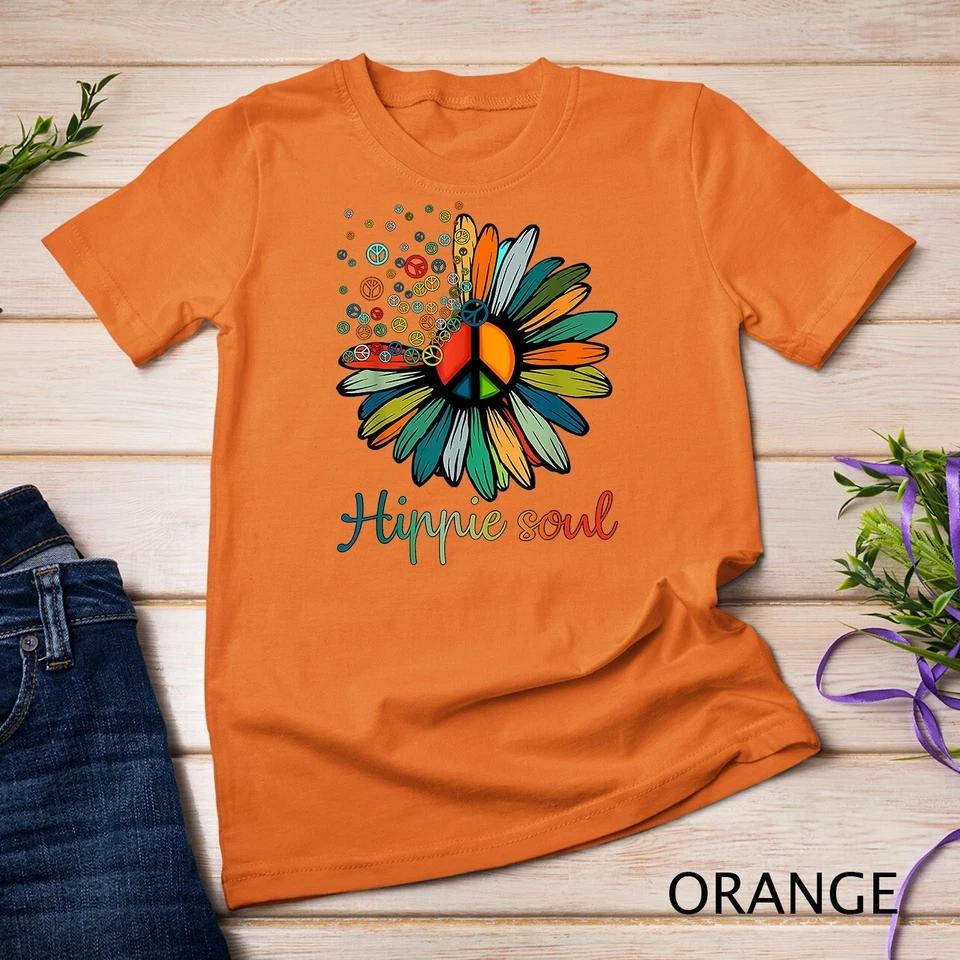 Daisy Peace Sign Hippie Soul Tshirt Flower Lovers Gifts T-Shirt Unisex T-shirt 7 4XL