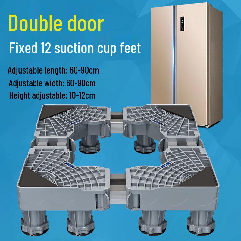 Adjustable Appliance Base Stand: Mobile, Ventilated, Moisture-Proof Refrigerator & Washer Rack